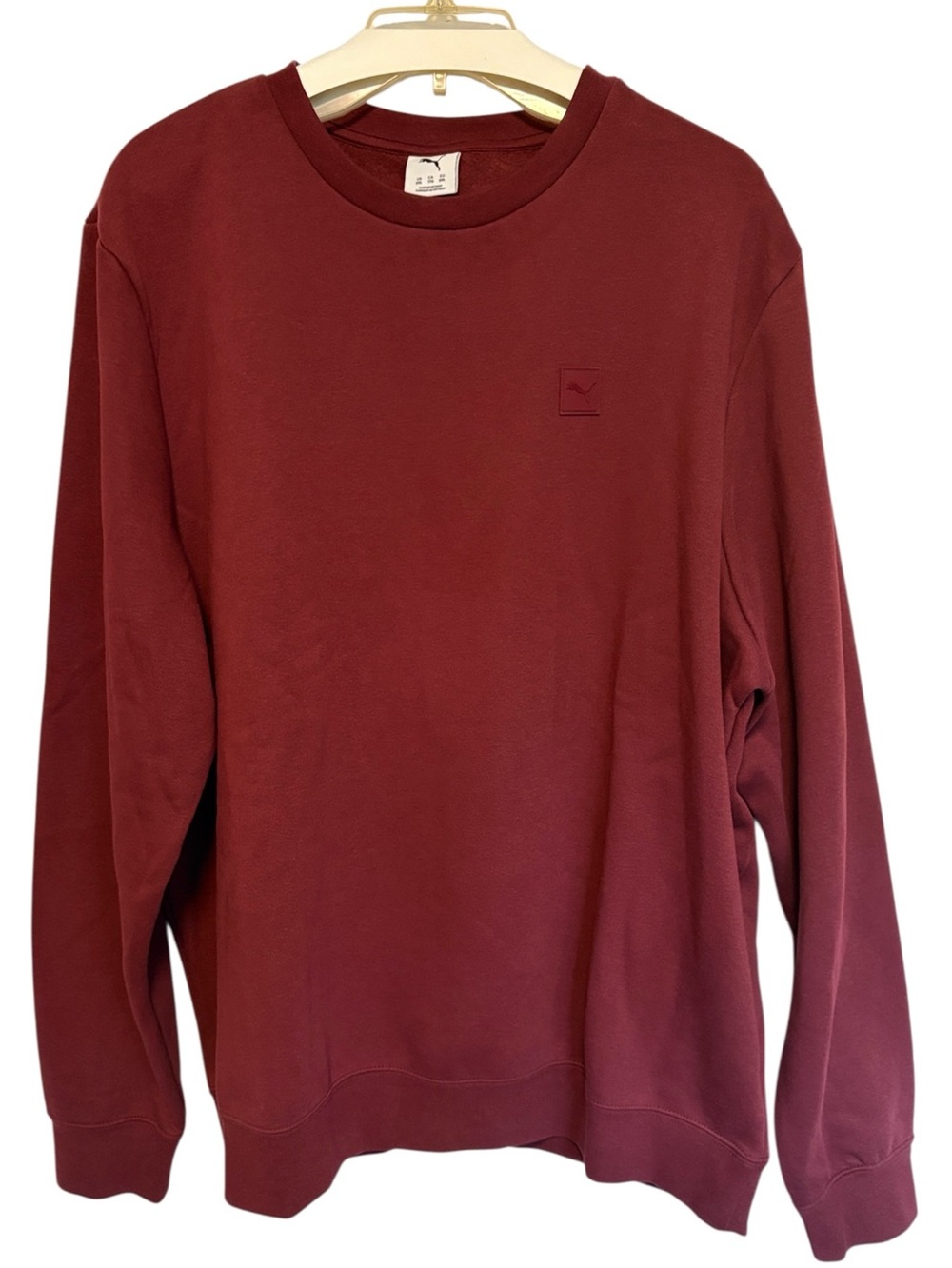 PUMA Men’s Crewneck Sweatshirt Size XXL Burgundy Tonal Logo